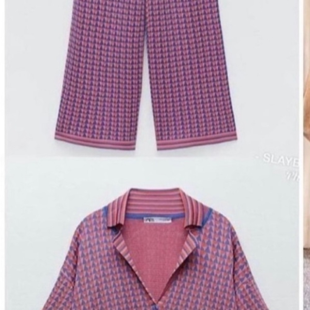 Zara knit jacquard matching set